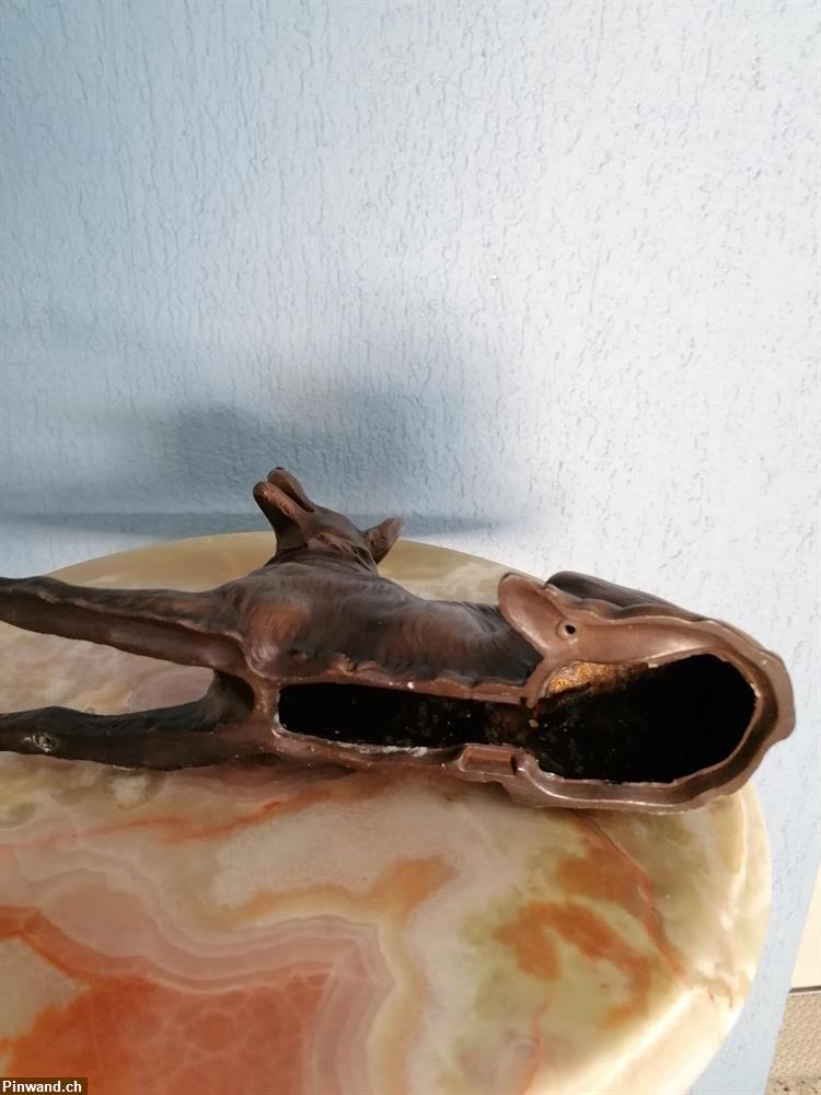 Bild 4: zu verkaufen: Schäferhund-Figur Metall Broncefarbig