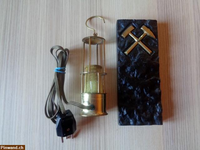 Bild 2: Bergmannslampe / Grubenlampe, elekrifiziert zu verkaufen