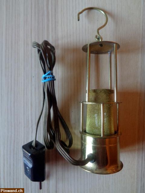 Bild 4: Bergmannslampe / Grubenlampe, elekrifiziert zu verkaufen