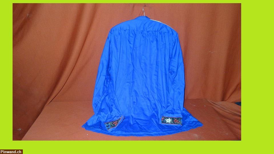 Bild 2: Hirtenhemd, Sennenchutteli Gr 54 blau zu verkaufen