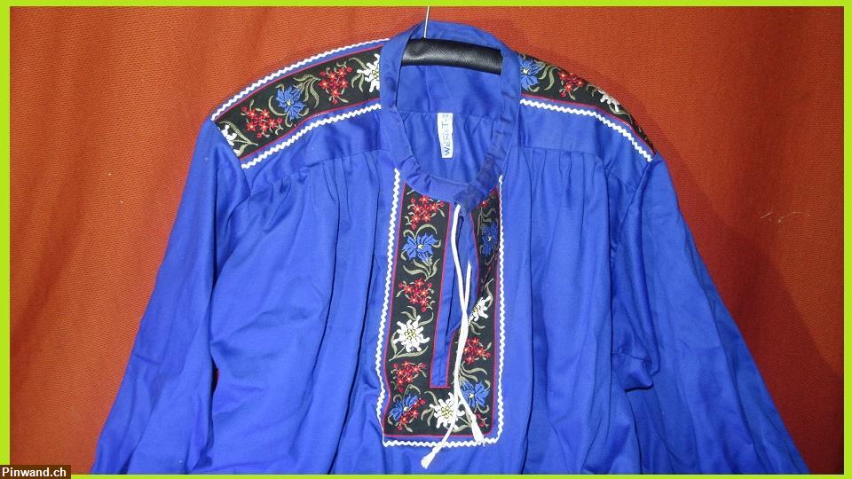 Bild 3: Hirtenhemd, Sennenchutteli Gr 54 blau zu verkaufen