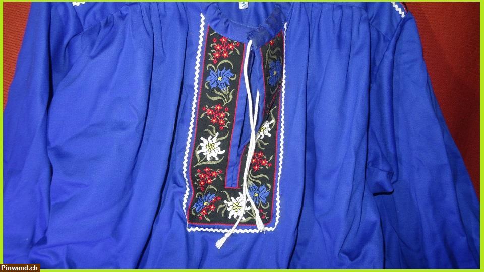 Bild 4: Hirtenhemd, Sennenchutteli Gr 54 blau zu verkaufen