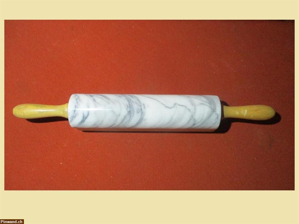 Bild 5: Nudelrolle aus Marmor mit Holzgriff zu verkaufen