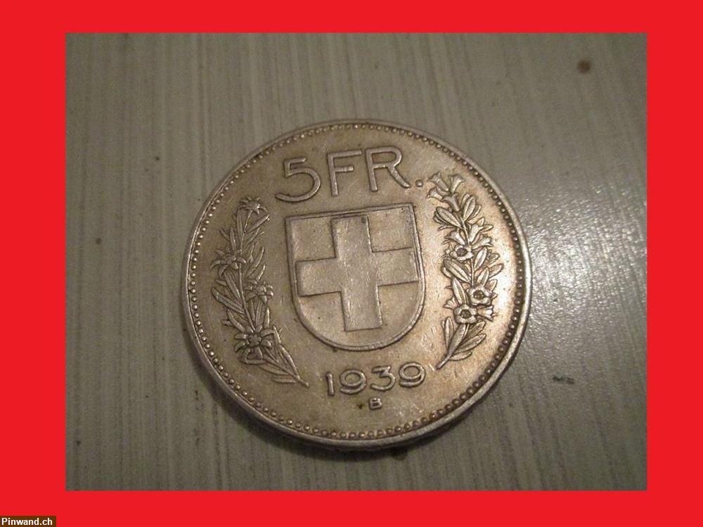 5 Fr Silbermünzen 1939 zu verkaufen