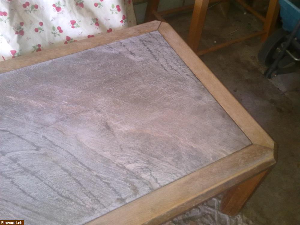 Bild 1: Alter Salontisch mit Granit/Schieferplatte zu verkaufen
