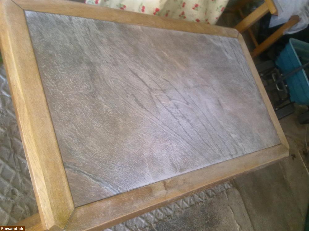 Bild 3: Alter Salontisch mit Granit/Schieferplatte zu verkaufen