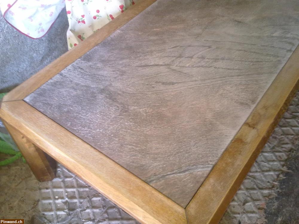 Bild 4: Alter Salontisch mit Granit/Schieferplatte zu verkaufen