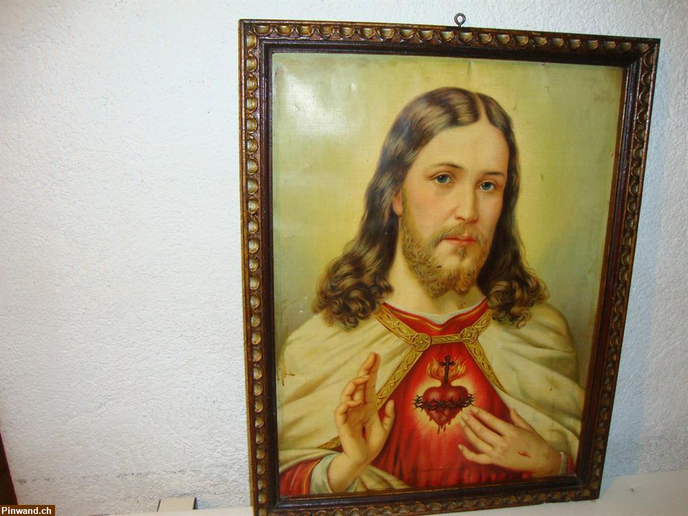 Bild 2: Altes Heiligenbild Jesus zu verkaufen