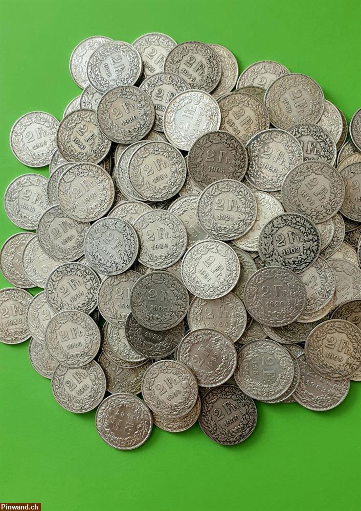 Bild 2: 100 Stück 2 Franken Silbermünzen viele alte und Rare dabei