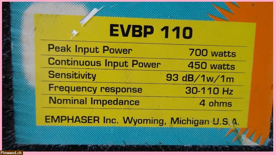 Bild 5: EM-Phaser EVBP 110 Subwoofer zu verkaufen