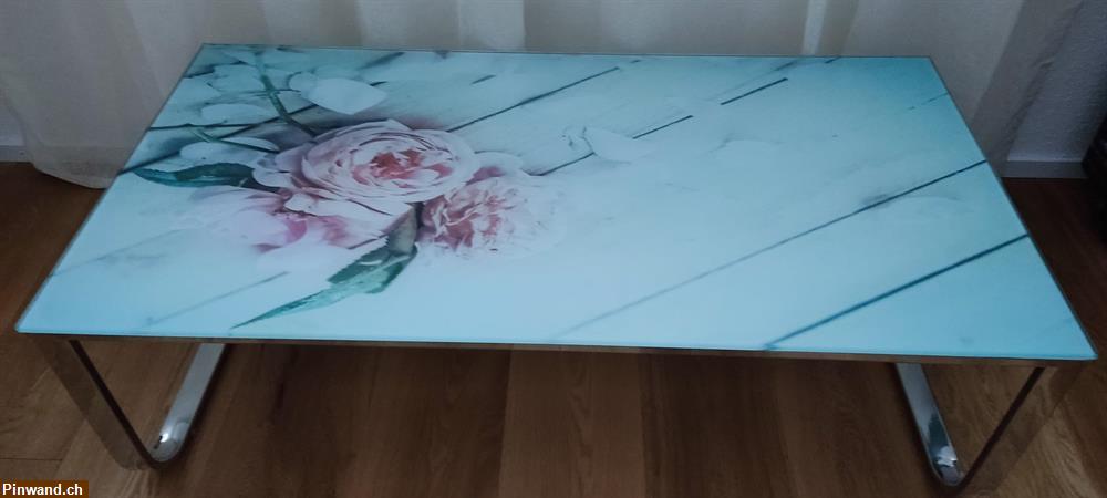 Bild 1: Neuwertiger Salontisch aus Glas zu verkaufen