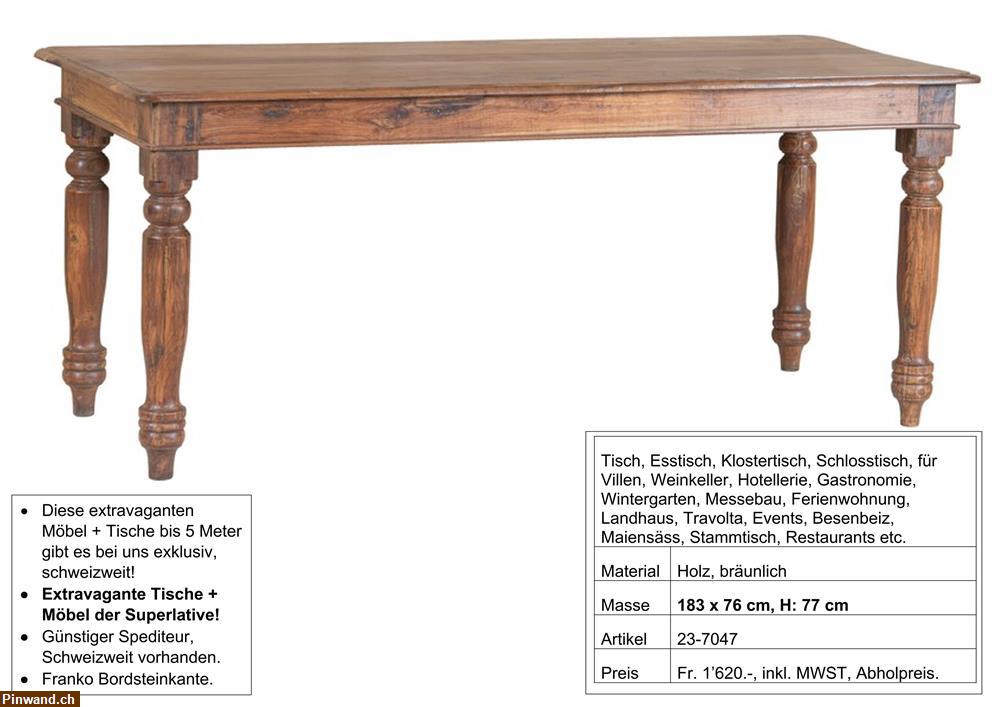Bild 1: Tisch, Holz, mit gedrechselten Beinen zu verkaufen