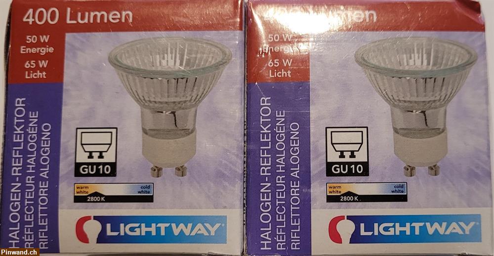 Bild 1: Leuchtmittel GU 10, Halogen 50 Watt, warmweiss zu verkaufen