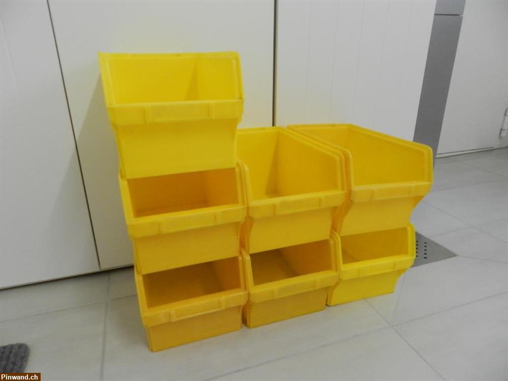 Bild 1: Sichtlagerkasten gelb 8 Stück zu verkaufen