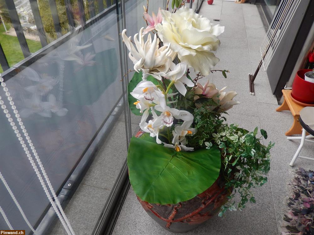 Bild 4: Blumenvase mit 10 Trockenblumen zu verkaufen