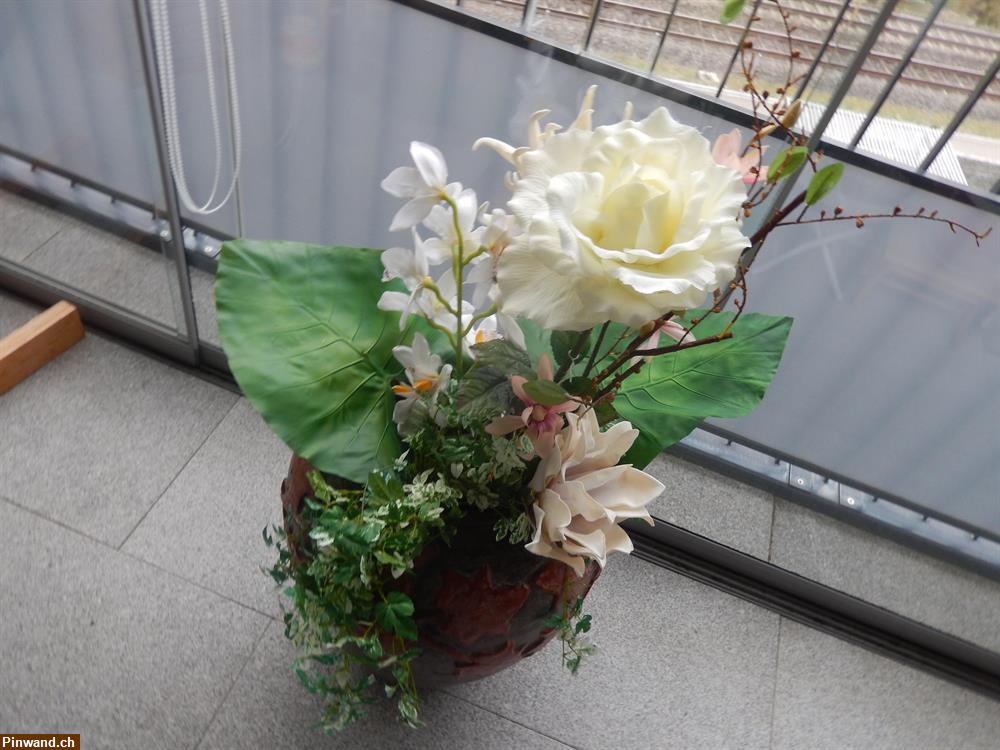 Bild 5: Blumenvase mit 10 Trockenblumen zu verkaufen