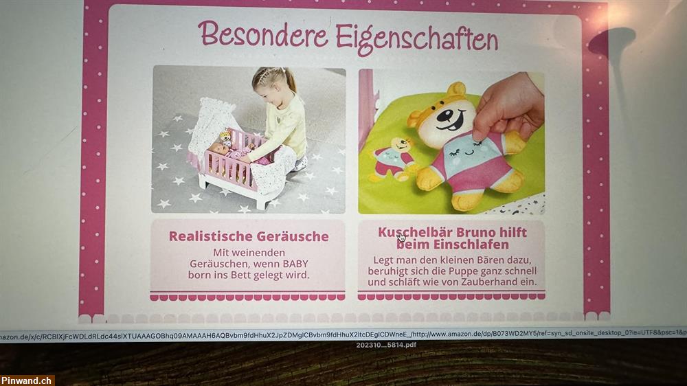 Bild 3: Babyborn Sleepwell-Bett für 45cm Puppe zu verkaufen