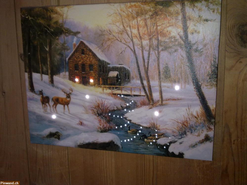 Bild 2: Wandbild mit Landschaft und Lichter zu verkaufen