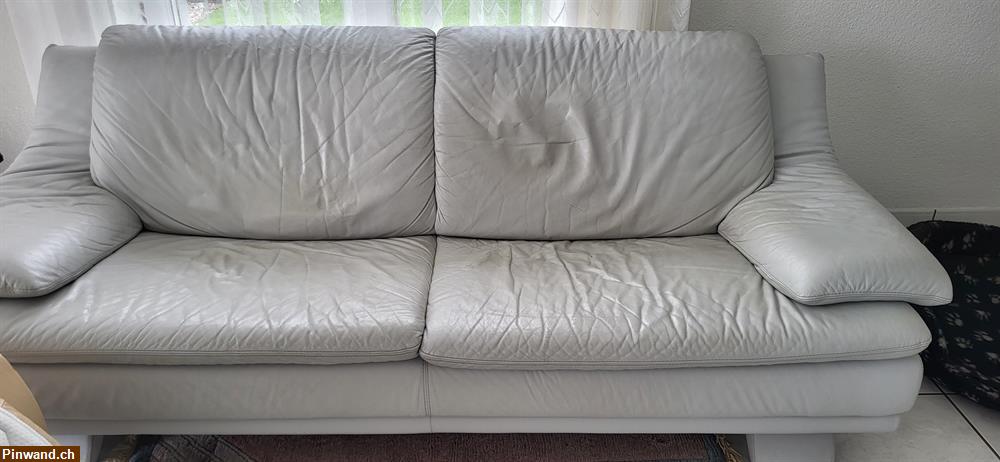 Bild 2: Echtleder Sofa zu verkaufen