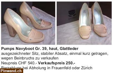 Bild 1: Pumps Navyboot Gr. 39, haut, Glattleder zu verkaufen