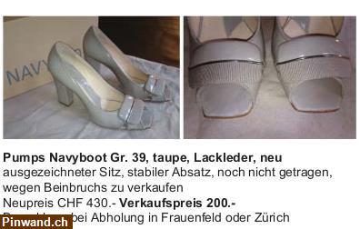 Bild 1: Pumps Navyboot Gr. 39, taupe, Lackleder, neu zu verkaufen