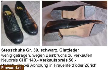 Bild 1: Stepschuhe Gr. 39, schwarz, Glattleder zu verkaufen