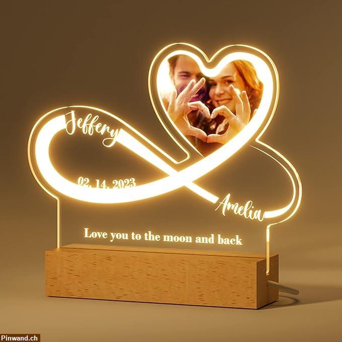 Bild 2: Foto Nachtlampe Personalisiert Herz Fotorahmen zu verkaufen