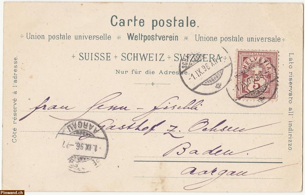 Bild 2: Ansichtskarte:  Gruss vom Rheinfall - (1896)
