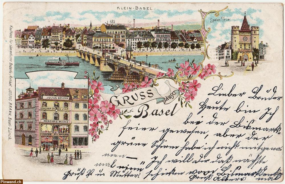 Bild 3: Ansichtskarte:  Gruss aus Basel - (1899)