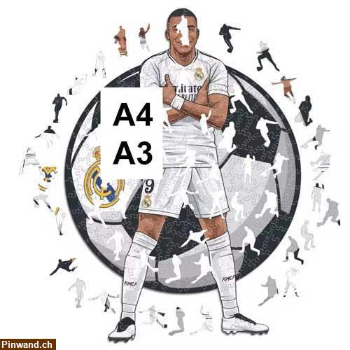 Bild 6: Holzpuzzle Mbappe, Messi, Ronaldo, Lamine Yamal, Vini Jr, Bellingham, Haaland, Neymar, Ibrahimovic