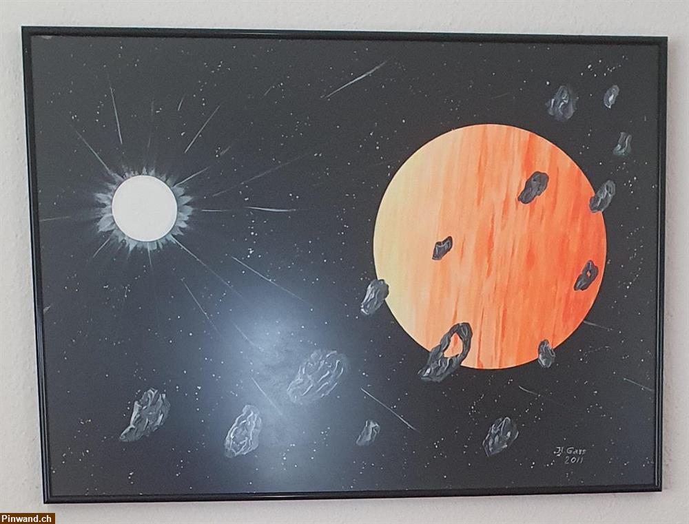 Bild 2: 1 Lavasee. 2 Asteoriden. 3 Meteoriten