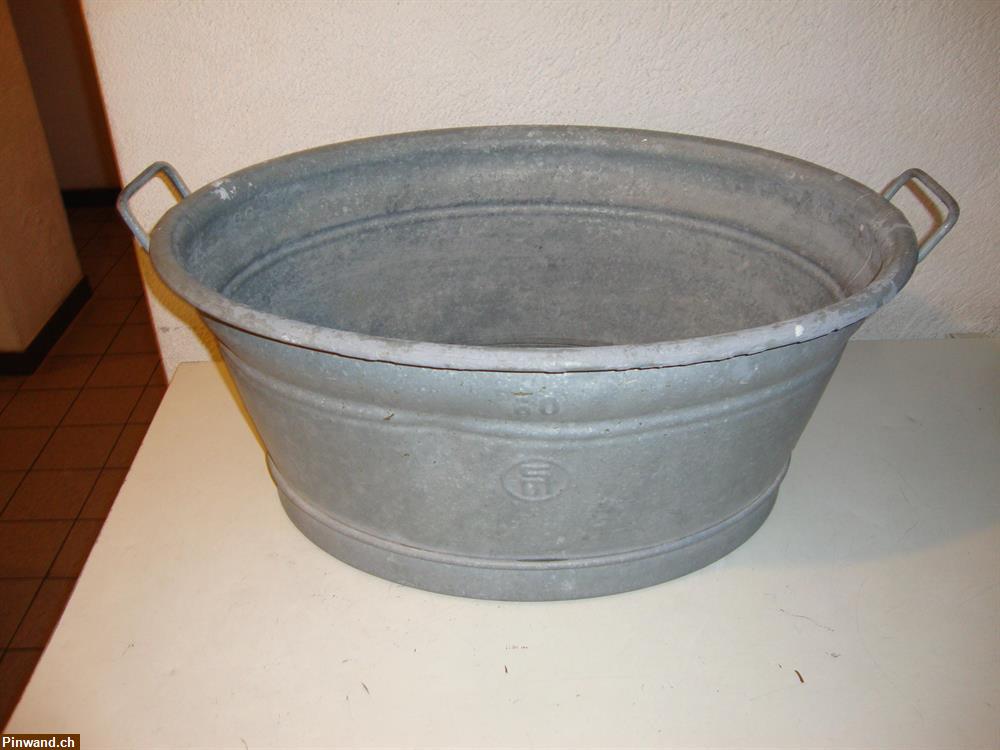 Bild 1: Alter Zink Zuber 60 Liter