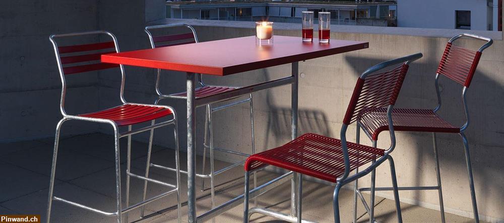 Bild 1: GESUCHT: Schaffner Bartisch mit 4 Stühlen rot
