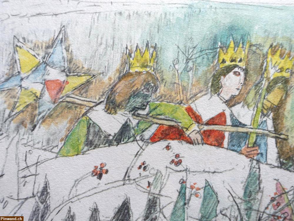 Bild 3: Alois Carigiet "Sternsinger hinter der Hecke"