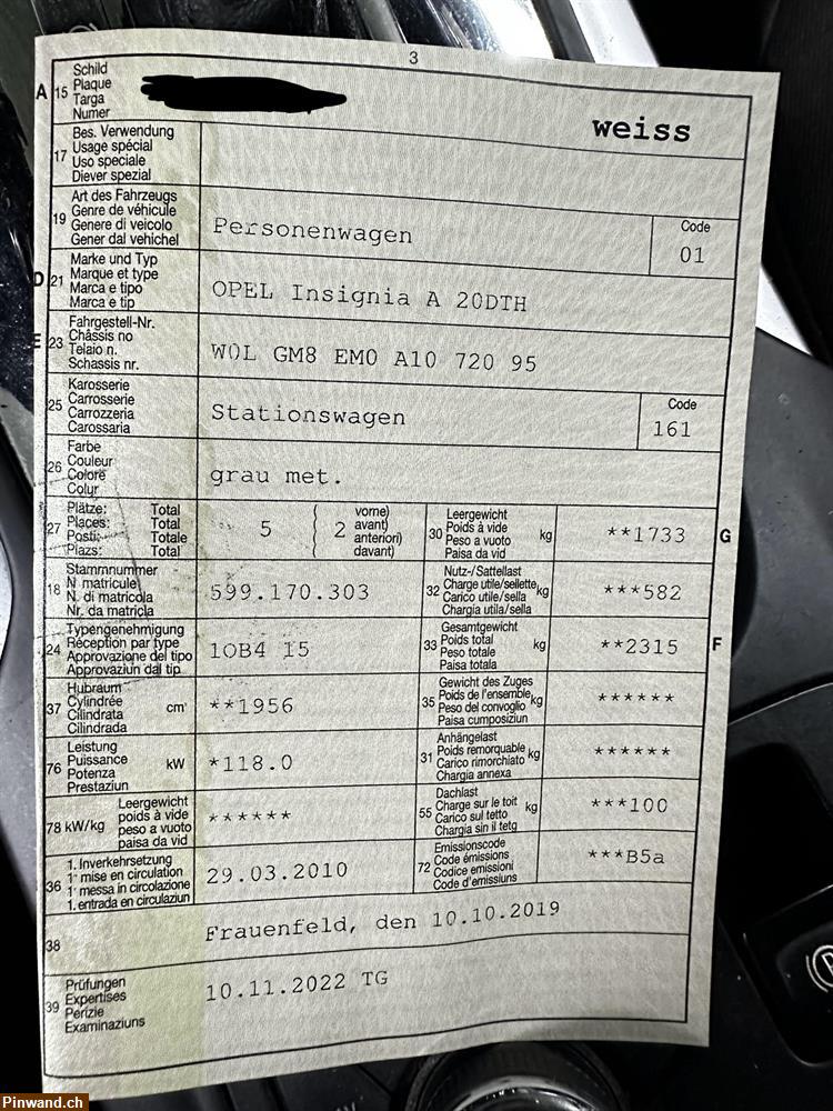 Bild 3: Verkauf: Opel Insignia A 2.0 CDTi für Export
