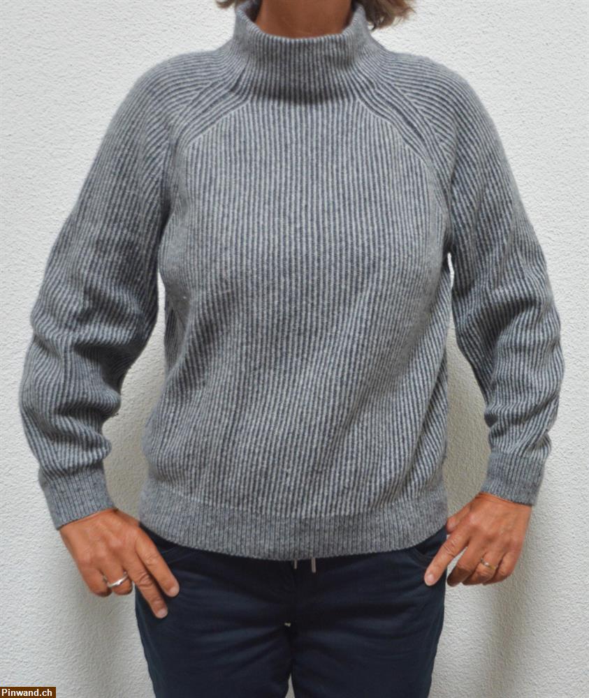 Bild 1: Grau/weiss melierter Damen Stehkragen-Pullover von Tom Tailor