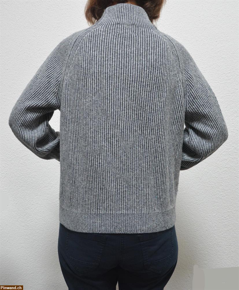 Bild 2: Grau/weiss melierter Damen Stehkragen-Pullover von Tom Tailor