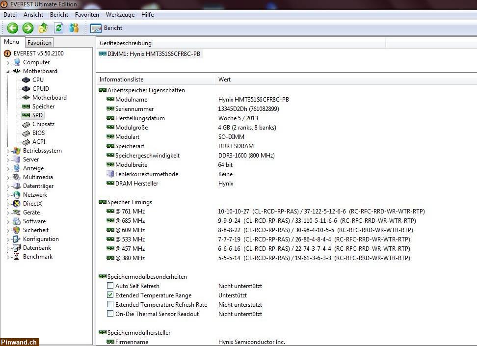 Bild 3: Hynix 4GB RAM, DDR3 PC3-12800S SO-DIMM - Getestet!