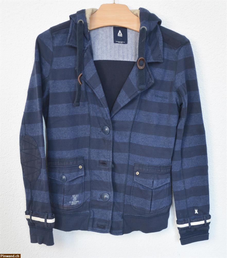 Bild 1: Blau gestreifte Sweat-Jacke mit Kapuze von Gaastra