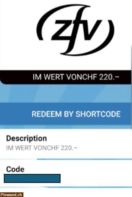 Bild 1: ZFV Gutschein Wert CHF 220.- / Ideal für Studenten