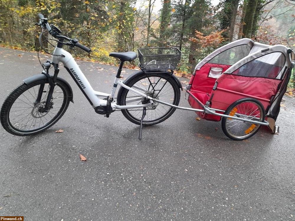 Bild 1: E-Bike mit Anhänger, Damen City Bike