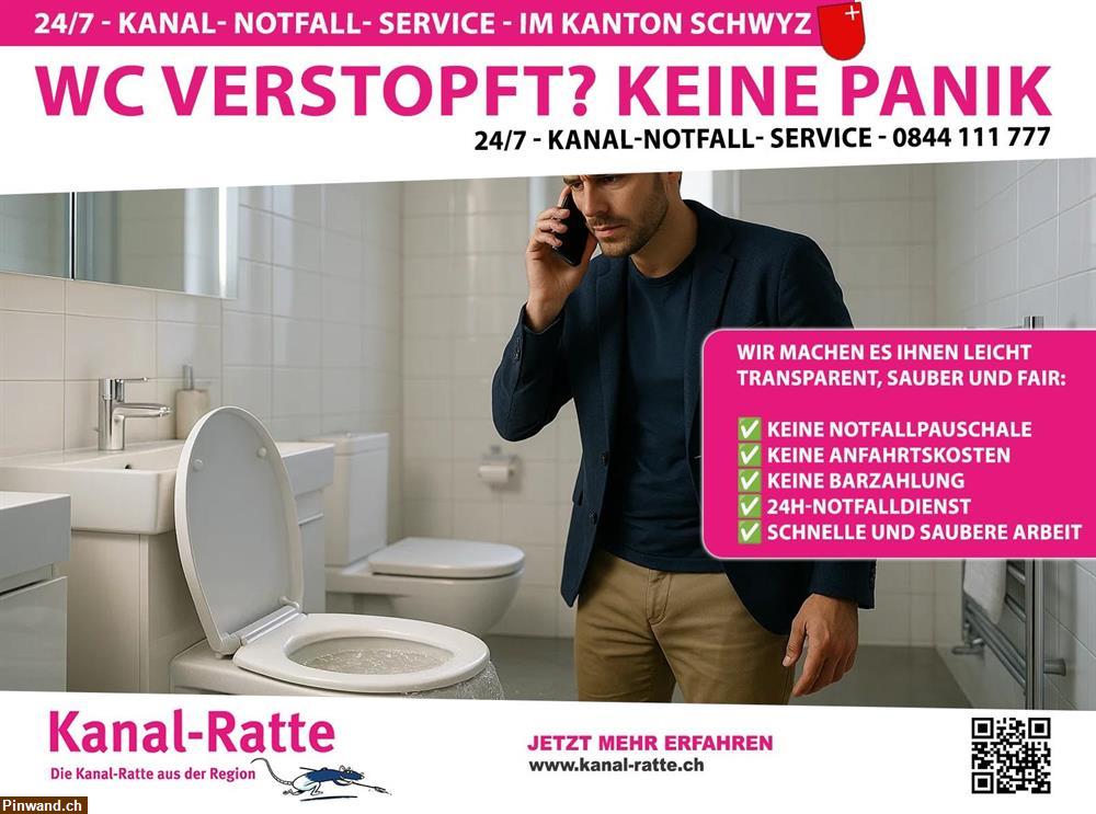 Bild 1: WC plötzlich überläuft - Kanalratte hilft rund um die Uhr!