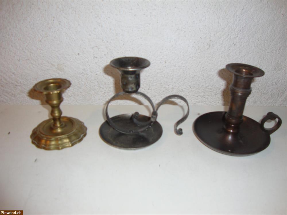 Bild 1: 3 alte Kerzenständer zu verkaufen
