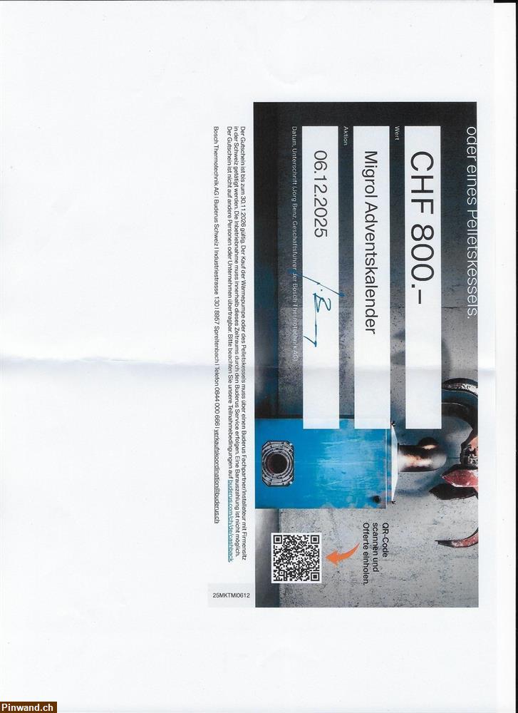 Bild 1: Wärmepumpe_Pelletkessel Gutschein zu verkaufen