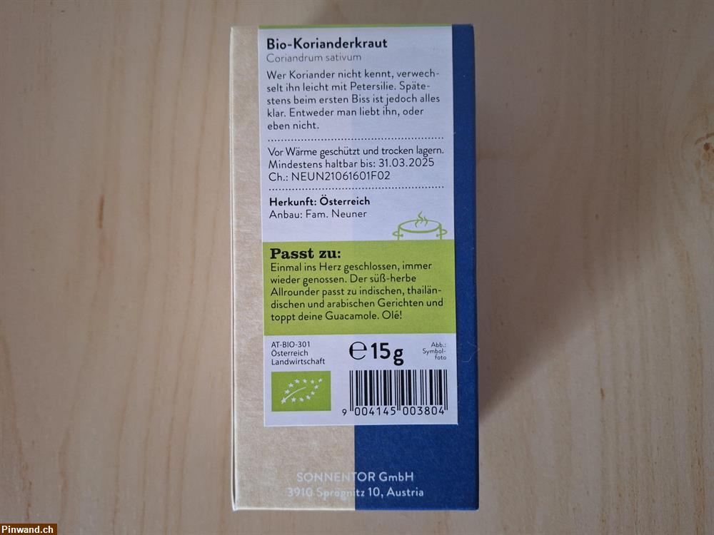 Bild 3: SONNENTOR Korianderkraut geschnitten 15g BIO, NEU & OVP