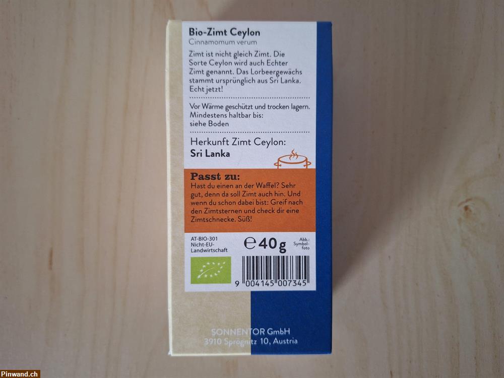 Bild 3: Sonnentor Zimt Ceylon gemahlen bio 40g, NEU & OVP