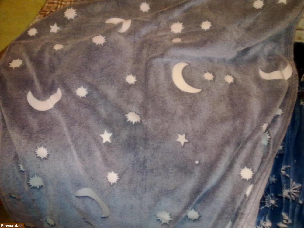 Bild 3: Kuscheldecke für Kinder mit Sonne, Mond und Sterne