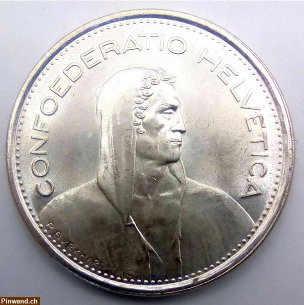 Bild 2: 5 Franken 1967 SILBER Stempelglanz zu verkaufen