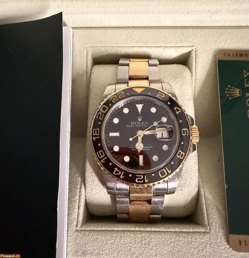 Bild 1: ROLEX GMT-Master II, 18K Gelbgold/Stahl zu verkaufen