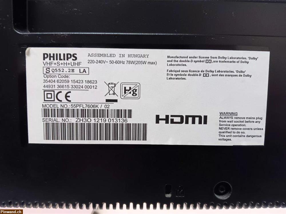 Bild 2: TV von Philips Diagonale 55 Zoll zu verkaufen
